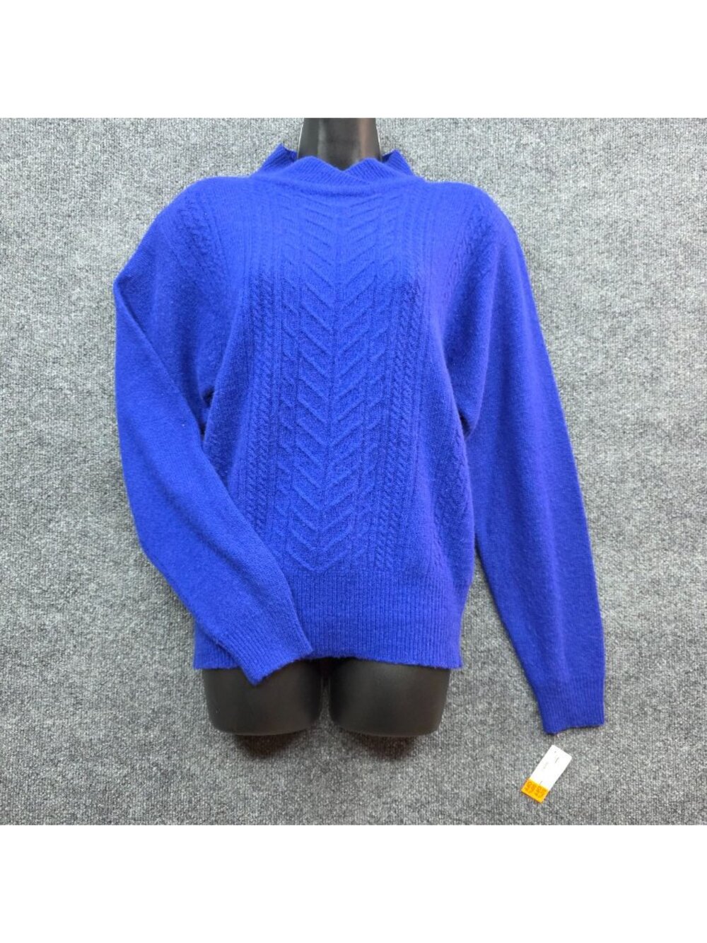 Vintage Lombardi Inc. Cable Knit Wool Angora Sweater L Blue Fisherman Preppy